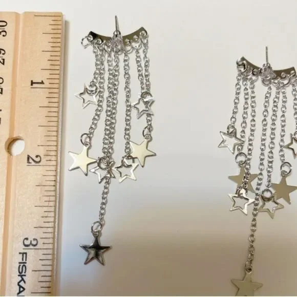 Multi star dangle drop earrings #175 - Picture 6 of 7